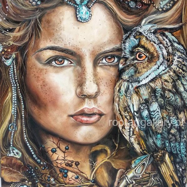 Woman with owl