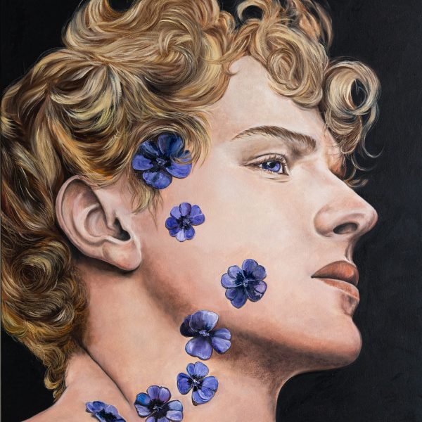 "Man with flowers"